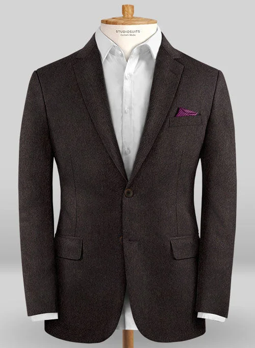 Colombo Deep Brown Cashmere Jacket Ribbed Jacket Pleated Jacket Ruffled Jacket