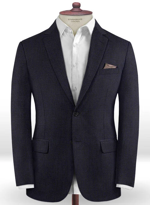 Caccioppoli Dapper Dandy Chillo Dark Blue Wool Jacket Toggled Jacket Drawstring Jacket Belted Jacket