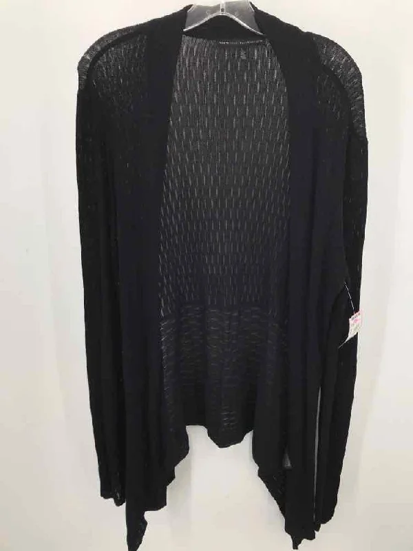 Pre-Owned WHBM Black Size Large Cardigan Sweater Slim Fit Regular Fit Oversized