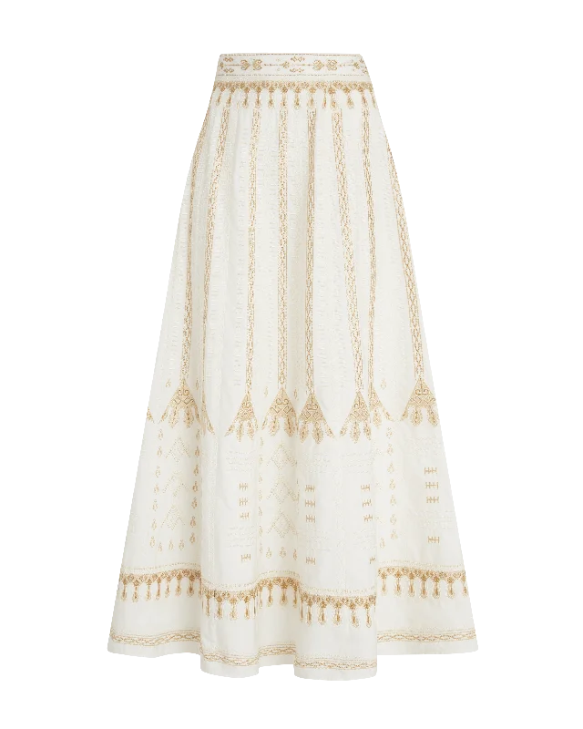 Camille Skirt with Calliope Embroidery velvet skirt sumptuous