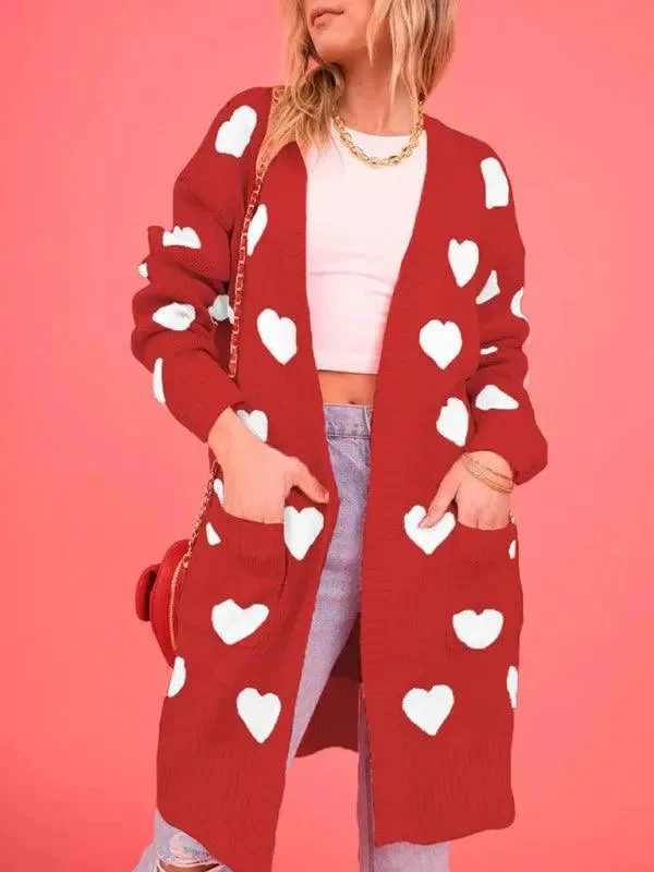 Lovey Knitted Mid-Length Cardigan Sweater Long Cardigan Short Cardigan Medium Cardigan Lovey Knitted Mid-Length Cardigan Sweater Long Cardigan Short Cardigan Medium Cardigan