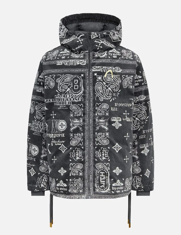 Monogram Paisley and Logo Print Down Jacket Print Jacket Jacquard Jacket Patchwork Jacket