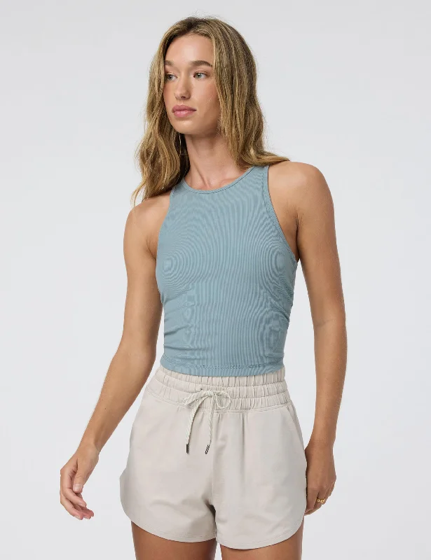 Pose Plyo Tank - Mist sequin tank top