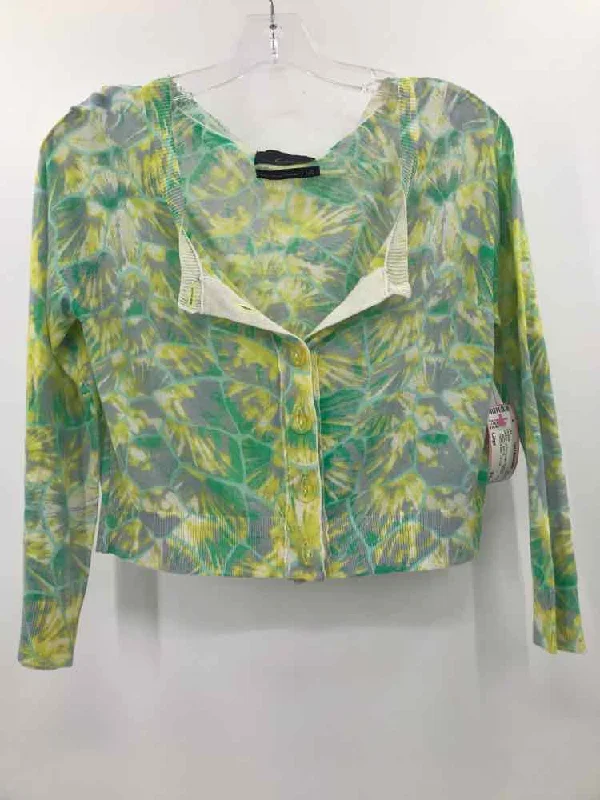 Pre-Owned LINE Green Size Large Cardigan Stylish Fashionable Trendy