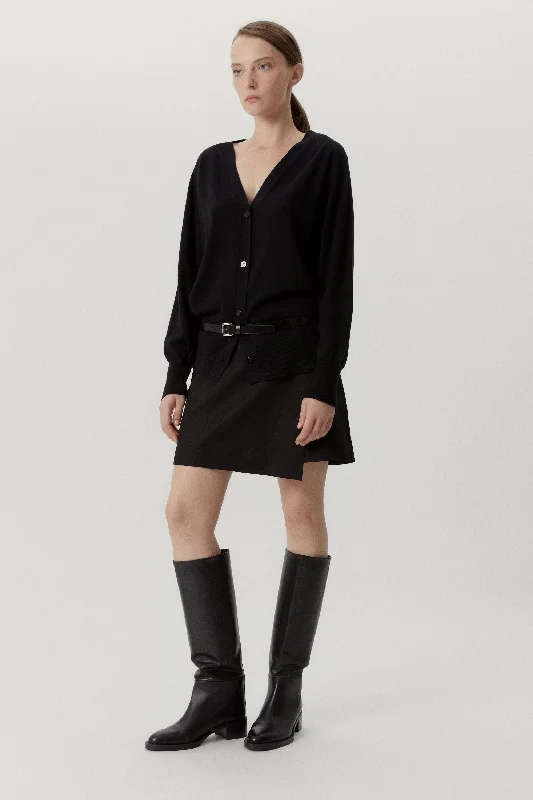 The Ultrasoft Wool Relaxed Cardigan Spandex Blend Rayon Blend Denim Blend