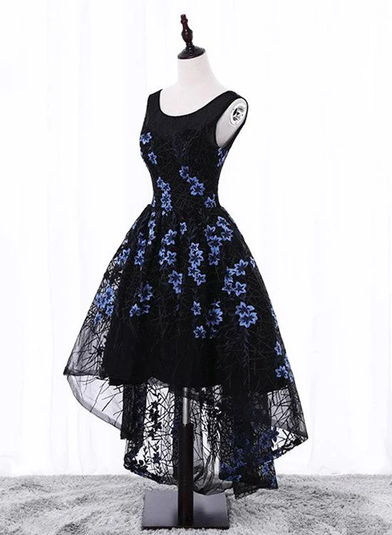 Black Elegant High Low Party Dresses, Beautiful Homecoming Dresses, Floral Formal Dress 2018 Tunics Chic elegant Black Elegant High Low Party Dresses, Beautiful Homecoming Dresses, Floral Formal Dress 2018 Tunics Chic elegant
