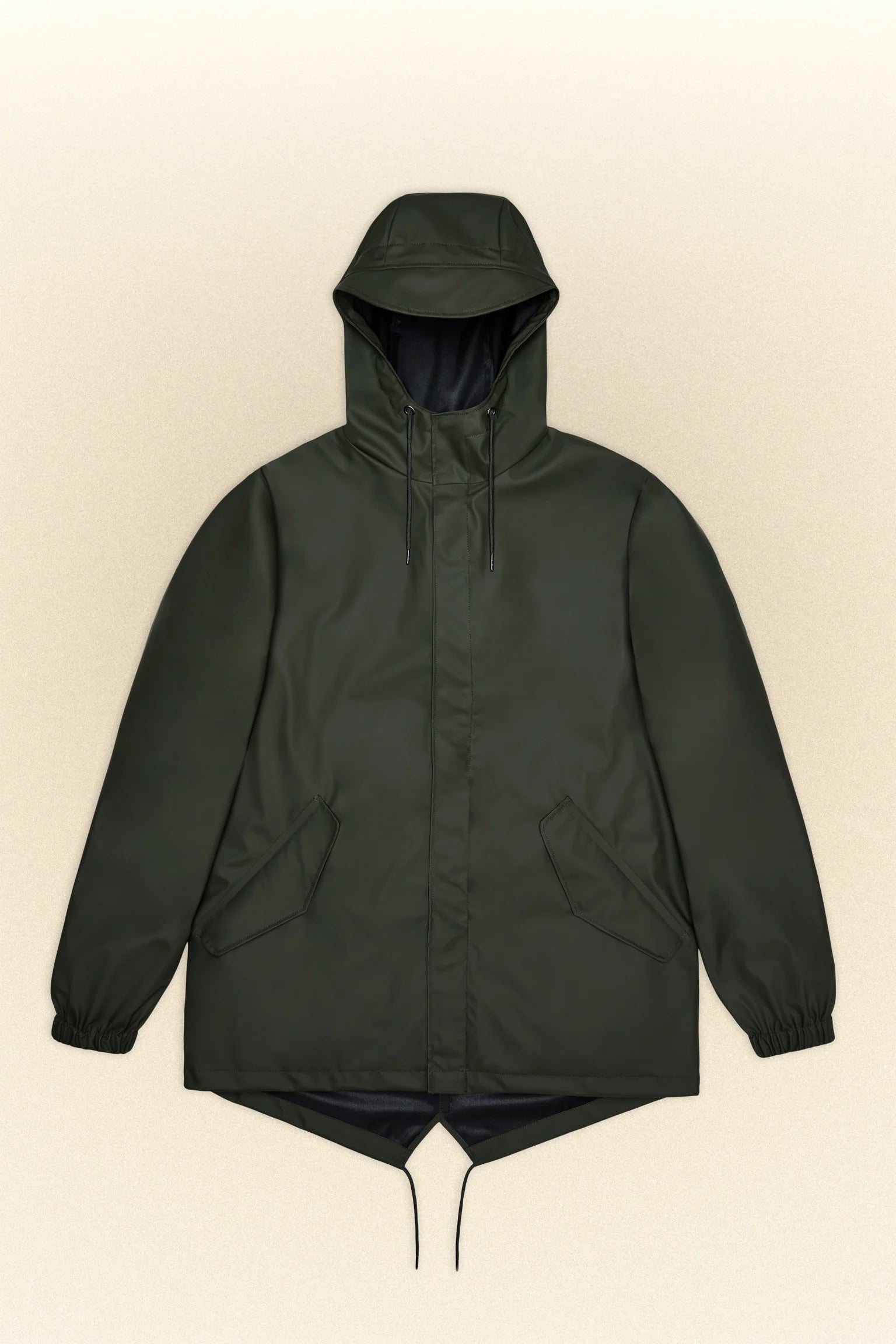 FISHTAIL JACKET GREEN Tiered Jacket Buttoned Jacket Zippered Jacket
