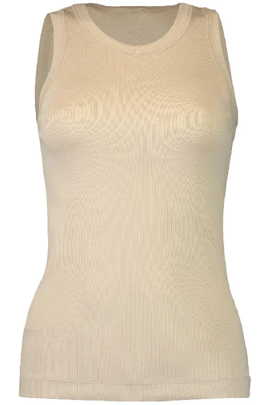Scoop Neck Tank - Light Beige cherry red tank