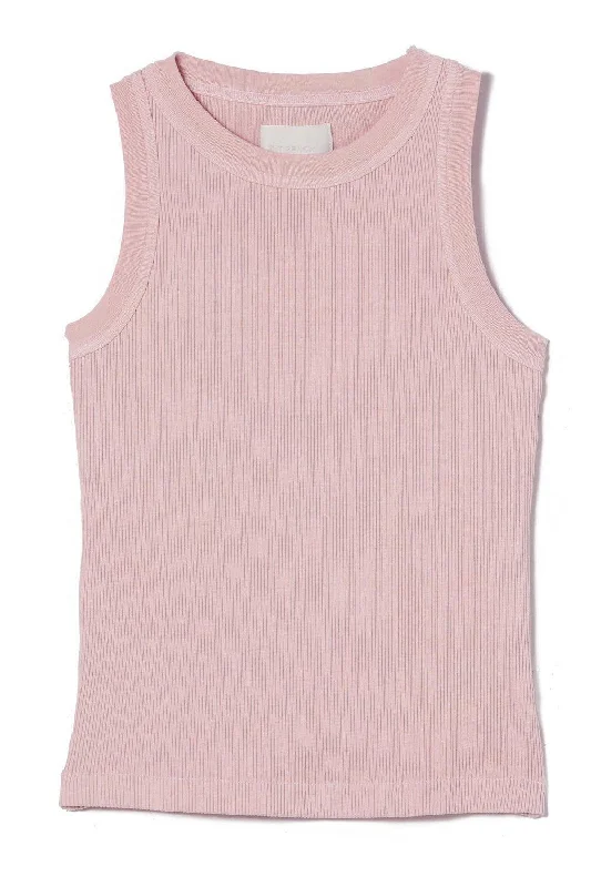 Isabel Rib Tank - Roselle off shoulder tank