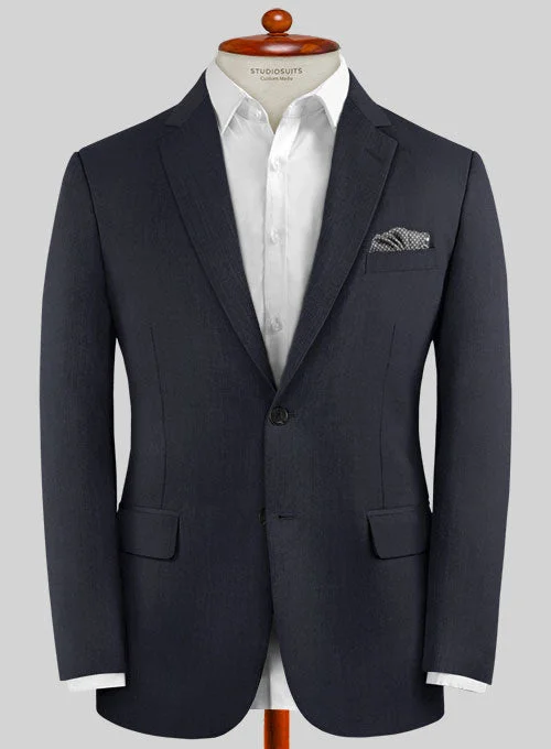 Caccioppoli Sun Dream Navy Blue Wool Silk Jacket Lace Jacket Ribbed Jacket Sequined Jacket