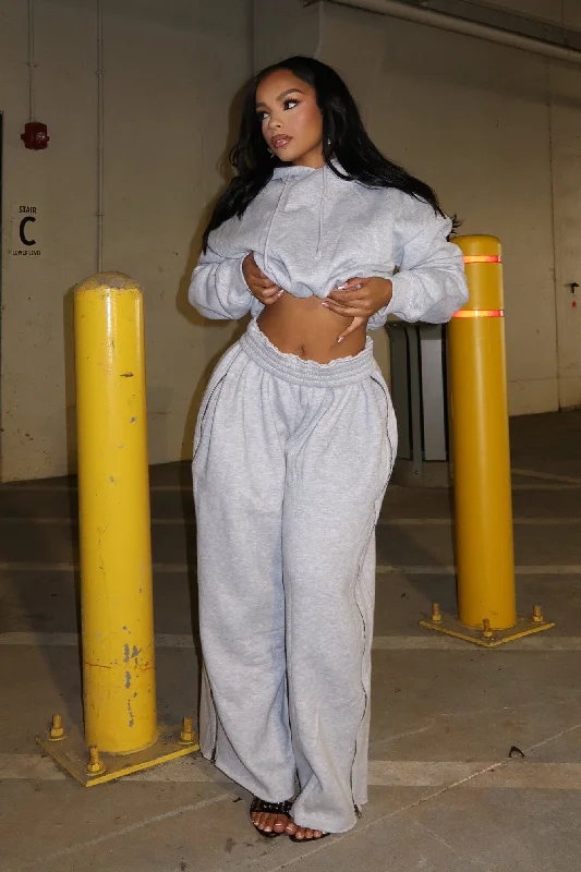 Arie Wide Leg Zip Pants Comfortable Denim Trousers