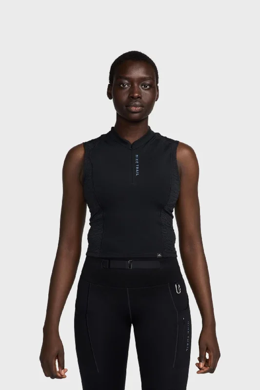 NIKE TRAIL W - Dri-FIT 1/4-Zip Running Tank Top spandex blend tank