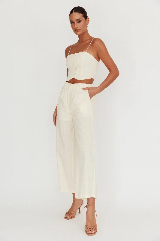 Breathless Wide Leg Pant Oat Trendy Wide-Leg Pants