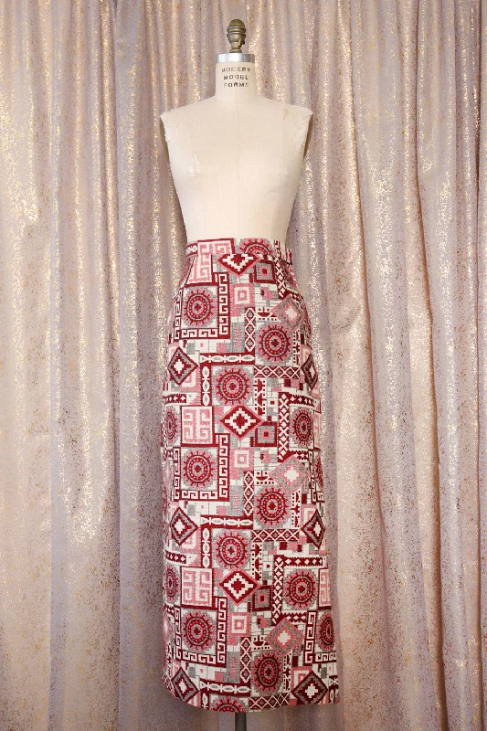 Cranberry Tapestry Slit Skirt M velvet skirt luxury