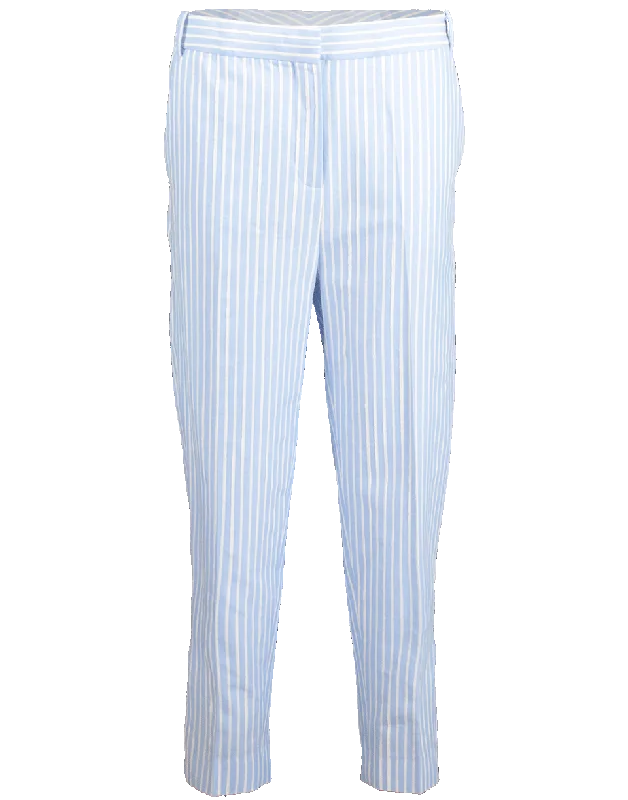 Cropped Slim Striped Pant High-Waist Trousers