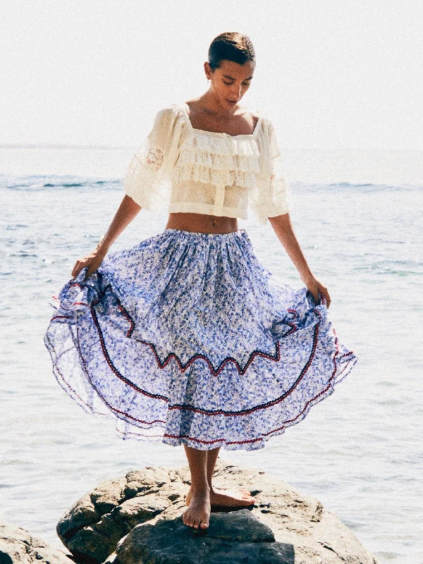 Amalie Skirt in Condesa Floral cashmere skirt fine