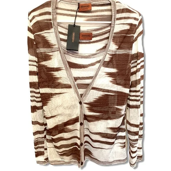 MISSONI Made in Italy (Orange Label) Cardigan & Top Cashmere Blend Cotton Blend Poly Blend