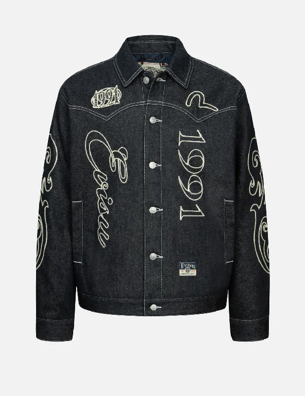 Western Style and Logo Embroidery Denim Jacket Herringbone Jacket Checkered Jacket Solid Jacket Western Style and Logo Embroidery Denim Jacket Herringbone Jacket Checkered Jacket Solid Jacket