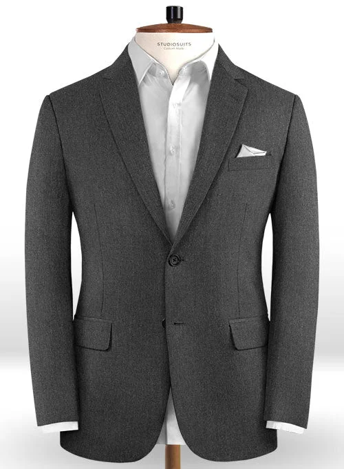 Reda Worsted Dark Gray Pure Wool Jacket Front Pockets Side Pockets Patch Pockets