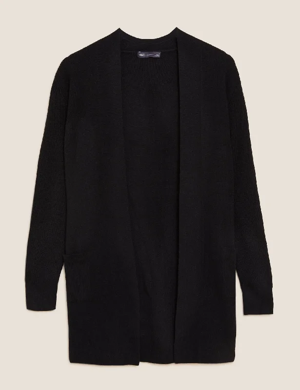 Soft Touch Knitted Longline Cardigan Fleece Fabric Down Fabric Feather Fabric