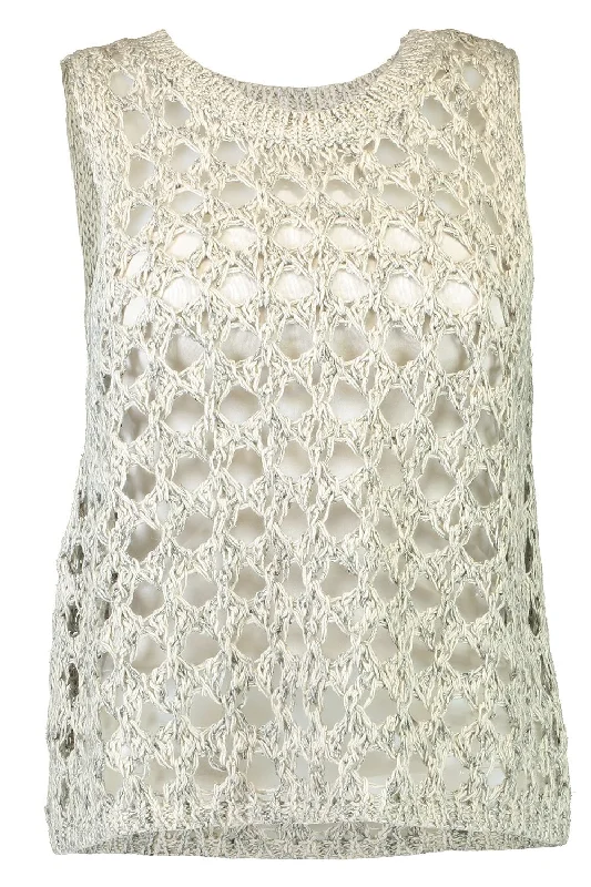 Openwork Knit Tank gold tank top
