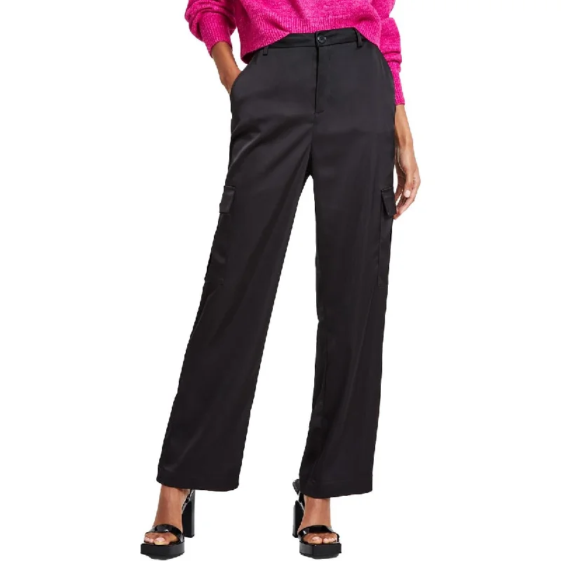 DKNY Womens Stretch Wide Leg Cargo Pants Soft Sweatpants Style