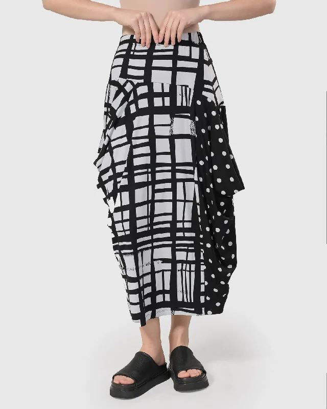 SATELLITE SKIRT, MIX relaxed fit skirt