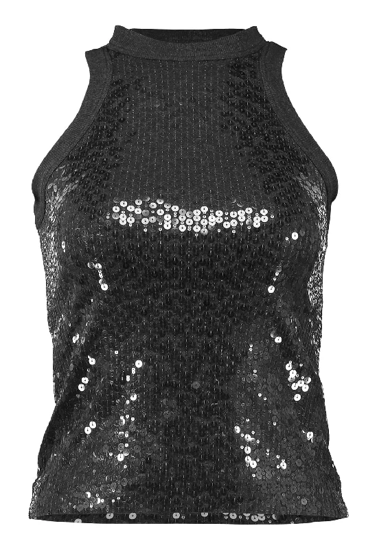 Pailette Tank - Anthracite graphic tank top