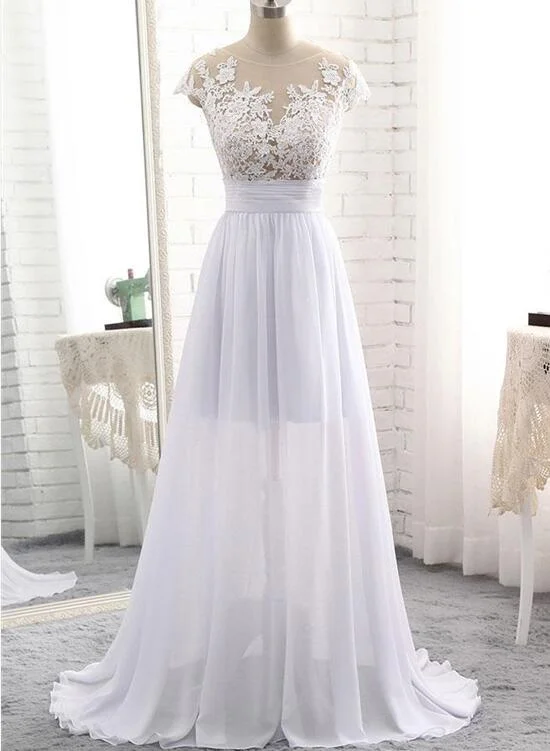 Beautiful White Simple Pretty Lace Applique Party Dress, White Prom Dress, Prom Dress Tunics Luxurious high-end Beautiful White Simple Pretty Lace Applique Party Dress, White Prom Dress, Prom Dress Tunics Luxurious high-end