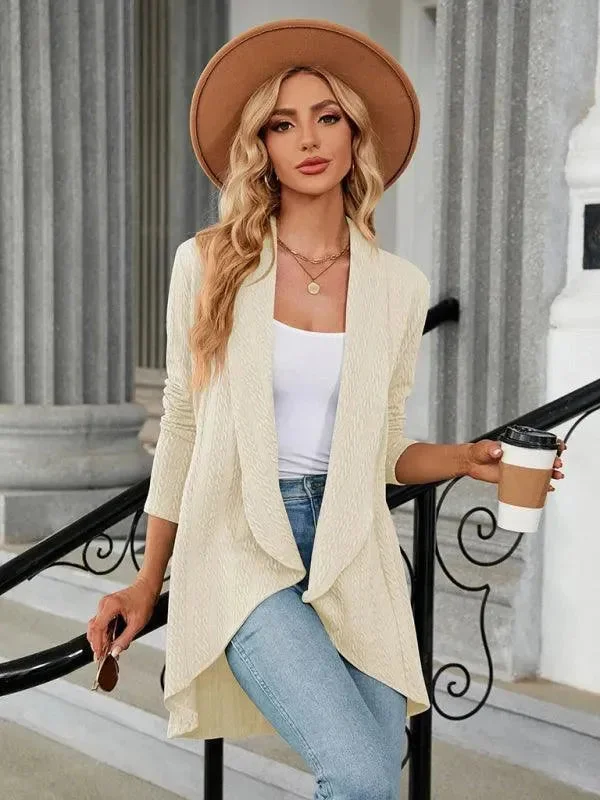 Loose Collar Cardigan Top Thin Thick Dense