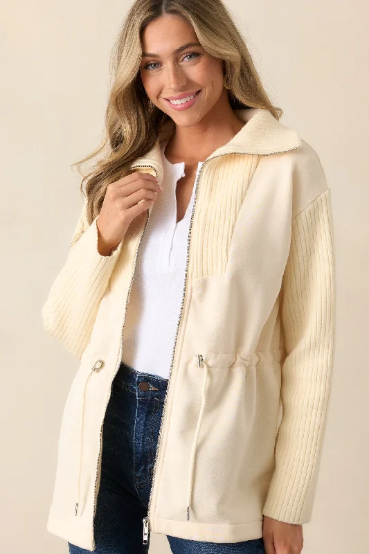 Alabaster Dreams Ecru Drawstring Jacket Embroidered Jacket Appliqued Jacket Beaded Jacket