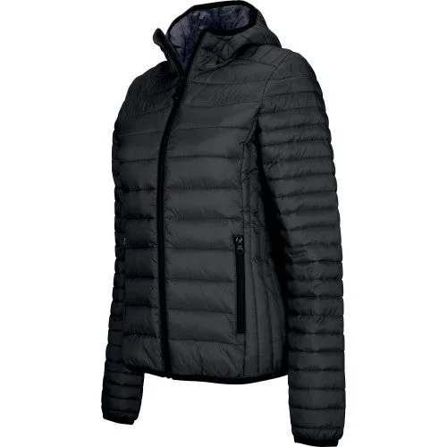 Kariban Womens/Ladies Lightweight Hooded Padded Jacket Faux Fur Fabric Real Fur Fabric Shearling Fabric
