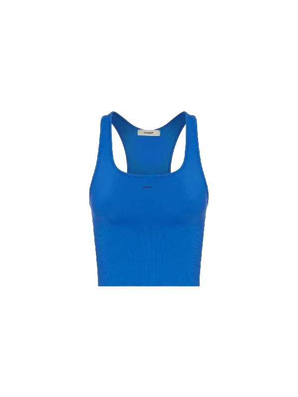 Women's Plant-Stretch Compressive Ribbed Tank Top—Cobalt Blue lavender tank top