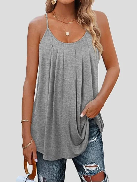 Women's Pleated Tank Top flirty tank top