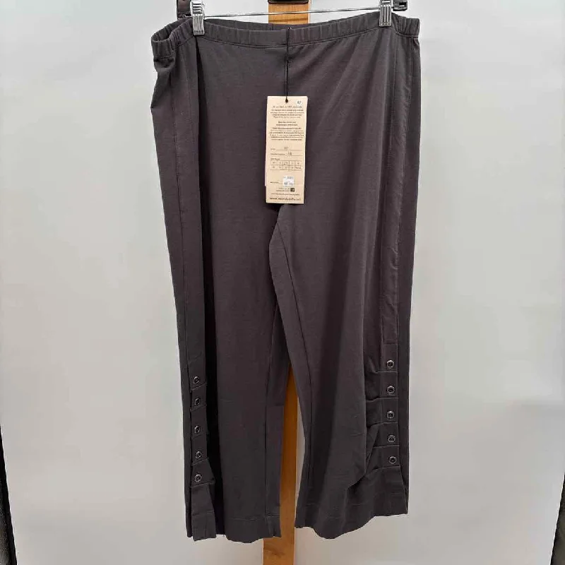 Neon Buddha Women's Size 10 Charcoal Solid Pants Elegant Silk Pants