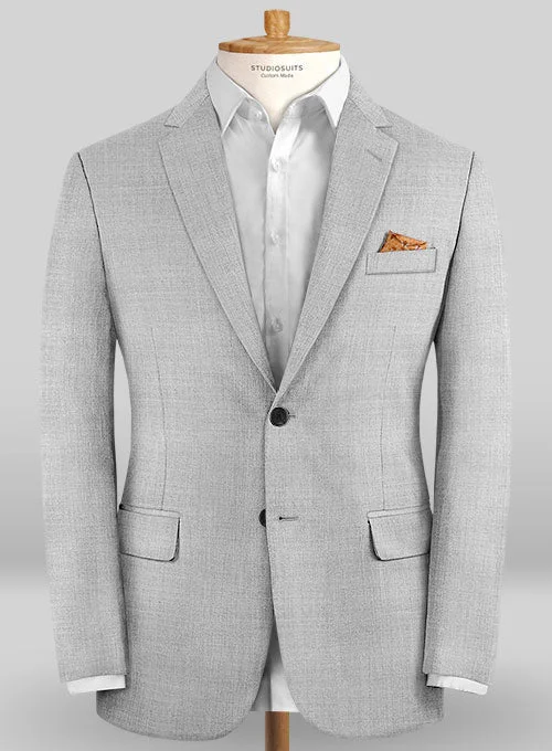 Caccioppoli Sun Dream Anzola Light Gray Wool Silk Jacket Herringbone Jacket Checkered Jacket Solid Jacket