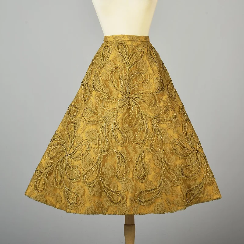 1950s Beaded Paisley Skirt leather skirt bold