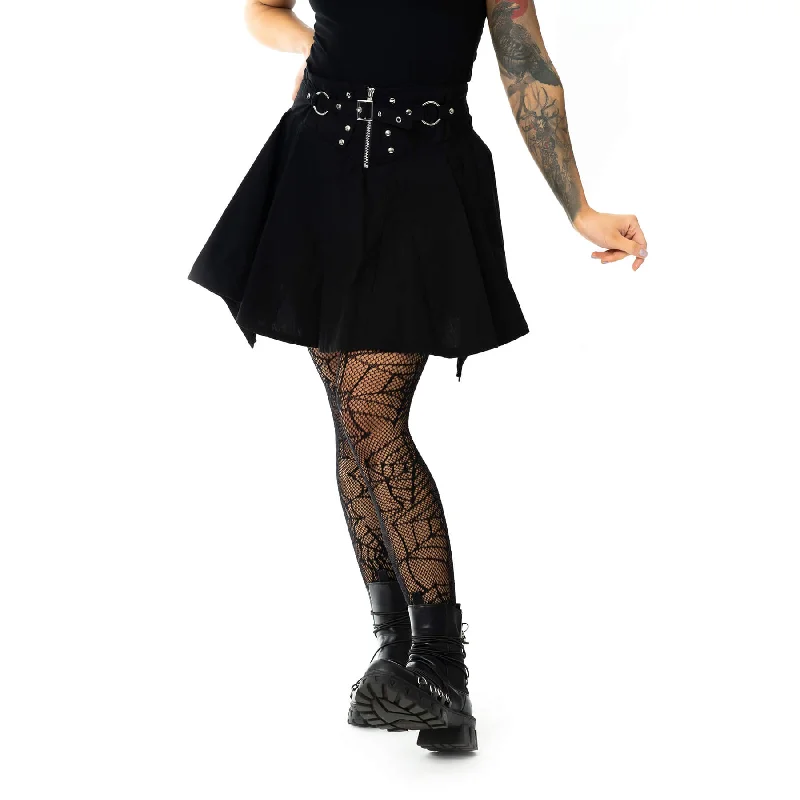 BEAU SKIRT - BLACK velvet skirt glossy