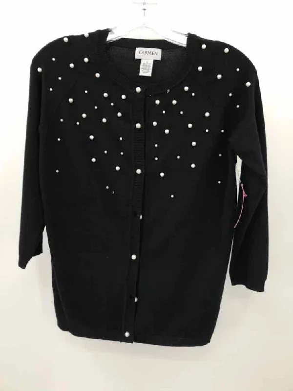 Pre-Owned Carmen by Carmen Marc Valvo Black Size Small Cardigan Sweater Elegant Classic Vintage