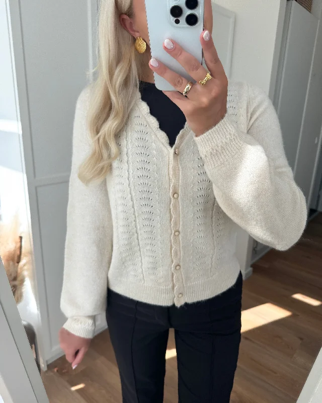 Vero Moda cardigan eleanor ls v-neck birch/w. melange Thin Thick Dense