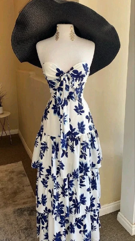 Beautiful Sweetheart A-Line Printed Layers Long Party Dress, DP4062 Tunics Gym athletic