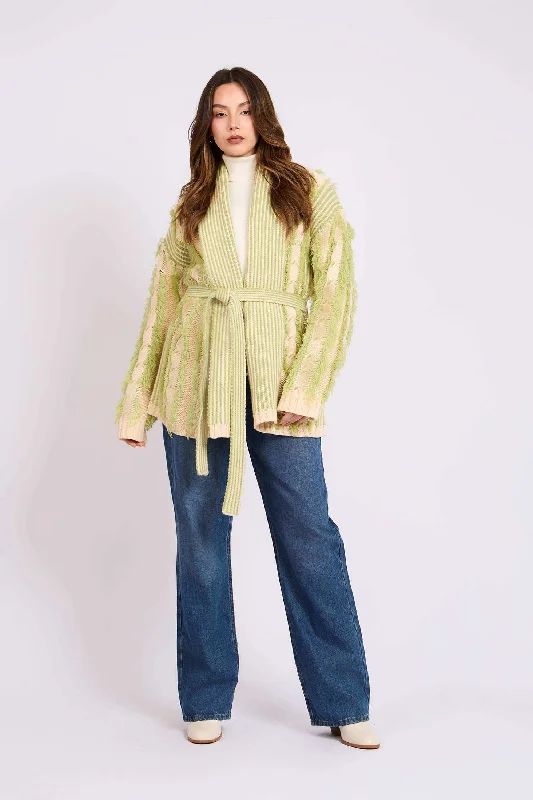 Women Regular Fit Cardigan - Brown Sequined Glittery Shiny