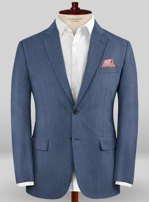 Caccioppoli Sun Dream Rafana Blue Wool Silk Jacket Bomber Jacket Anorak Windbreaker