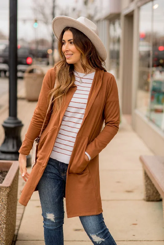 Hooded Tunic Cardigan Boat Neck Shawl Collar Notched Collar