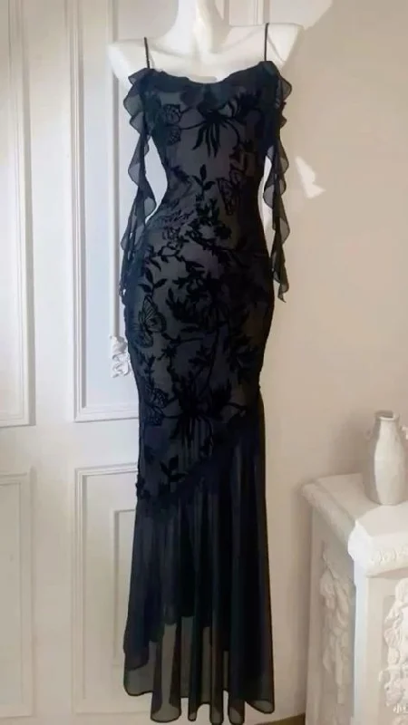 Sexy Mermaid Long Prom Dress Black Evening Party Dress cc1465 Tunics Review highly