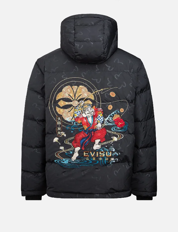 Brand Motto Print Down Jacket Mesh Jacket Canvas Jacket Denim Jacket