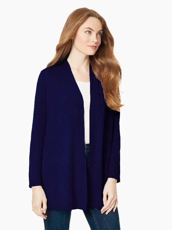 Open Front Icon Cardigan Neon metallic Matte