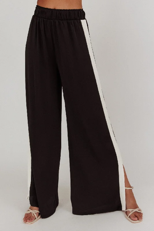 Unwritten Wide Leg Pant Black Trendy Printed Leggings
