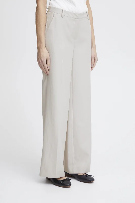 LEXI WIDE LEG PANT (ICE GREY) Relaxed Casual Leggings