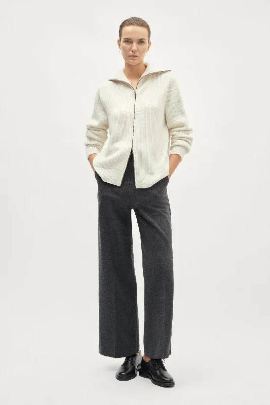The Merino Wool Full-zip Cardigan Hooded Caped Shawl Collar
